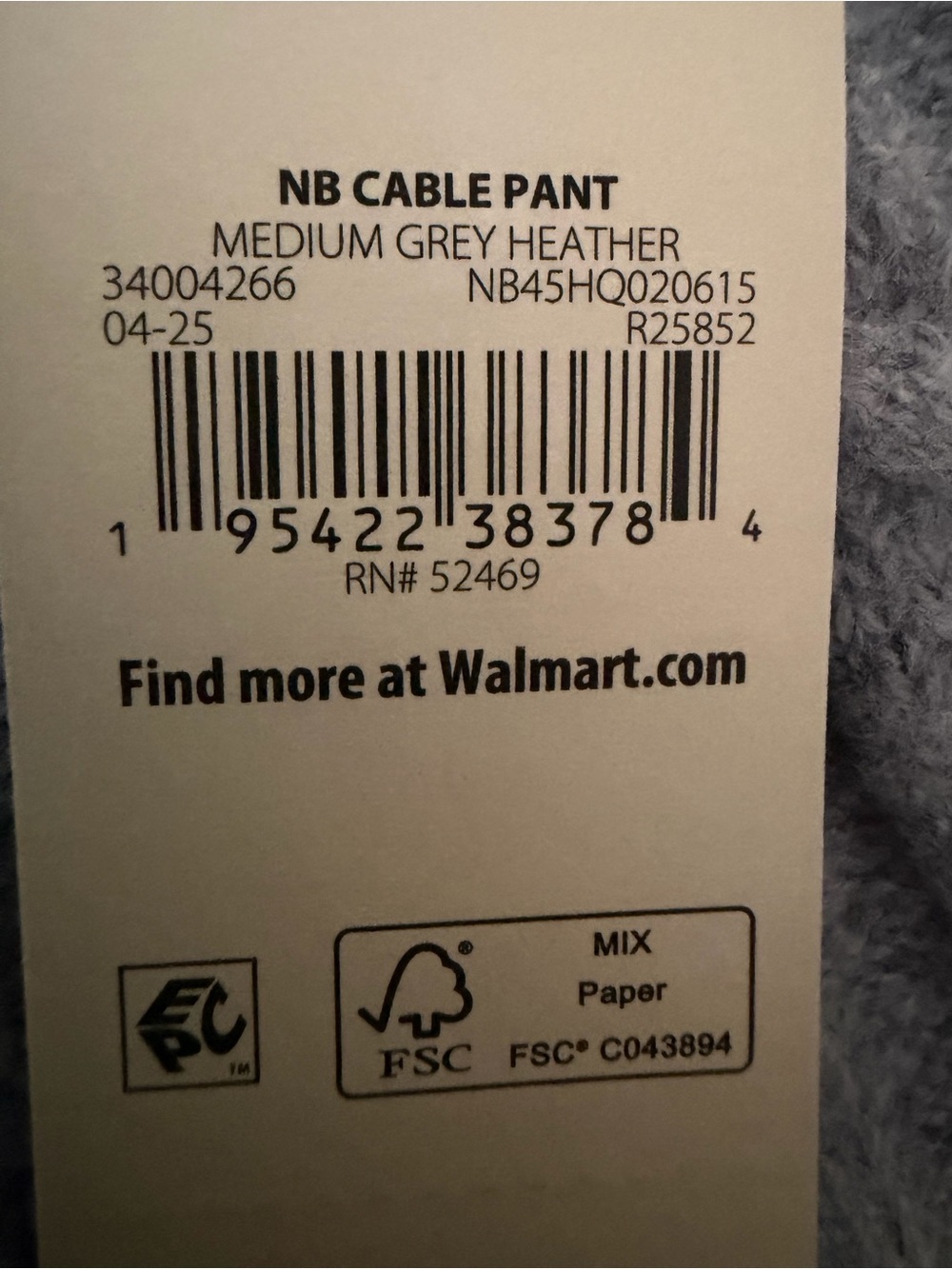 NWT NO BOUNDARIES Heather Grey Cable Knit Flare Leg Sweater Pants Size XL 16/18 - Picture 7 of 8
